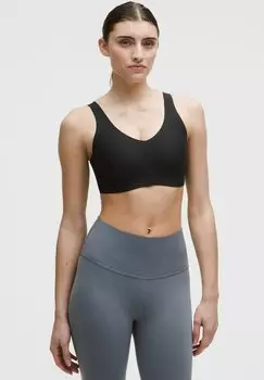 Спортивный бюстгальтер средней поддержки GLOW UP lululemon, черный