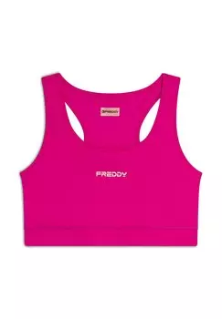 Спортивный бюстгальтер средней поддержки IN TESSUTO TECNICO CON LOGO Freddy, неоново-розовый