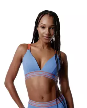 Спортивный бюстгальтер средней поддержки с перекрещивающимися бретелями Black Limba, синий