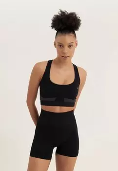 Спортивный бюстгальтер средней поддержки SEAMLESS Even&Odd, цвет black