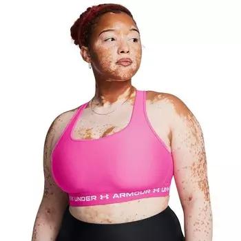 Спортивный бюстгальтер средней ударной нагрузки Under Armour Crossback 2.0, цвет Rebel Dark Pink