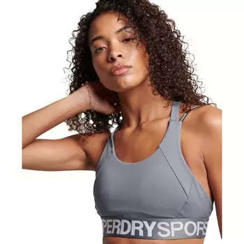 Спортивный бюстгальтер Superdry Train Branded Elastic, серый