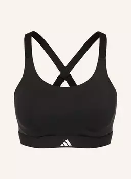 Спортивный бюстгальтер TLRD Impact Luxe с сеткой Adidas, черный