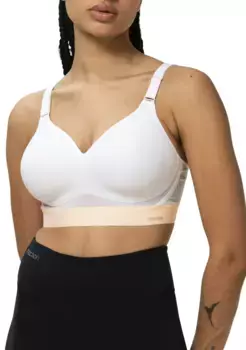 Спортивный бюстгальтер Triaction by Triumph "Triaction Hybrid Lite P EX", чашка A-F, без косточек, с дышащими разделительными чашками, цвет Wei-Apricot