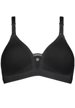 Спортивный бюстгальтер Triaction by Triumph "Triaction Trophy N", чашка B-E, без косточек, для занятий спортом с легкой упругостью, черный