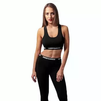 Спортивный бюстгальтер Urban Classics Logo, черный