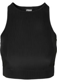 Спортивный бюстгальтер URBAN CLASSICS " Urban Classics Ladies Cropped Shiny Rib Top", черный