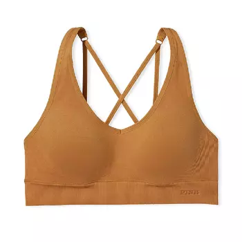 Спортивный бюстгальтер Victoria's Secret Pink Seamless Air Medium-impact, светло-коричневый