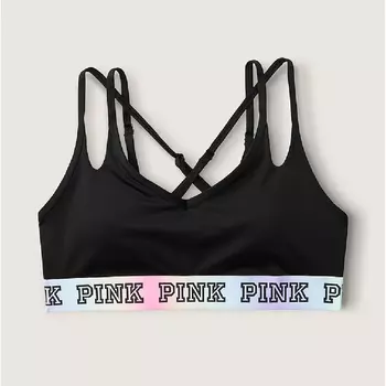 Спортивный бюстгальтер Victoria's Secret Pink Ultimate Strappy Back Lightly Lined, черный