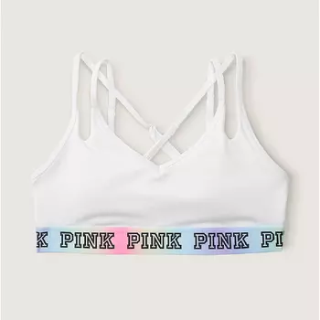 Спортивный бюстгальтер Victoria's Secret Pink Ultimate Strappy Back Lightly Lined, белый