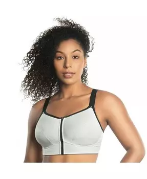 Спортивный бюстгальтер Wave без косточек с застежкой-молнией спереди PARFAIT, серебряный