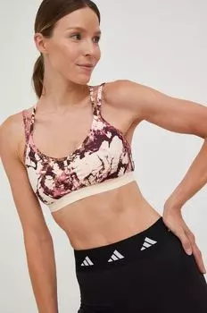 Спортивный бюстгальтер Yoga Essentials Studio adidas, бежевый