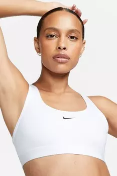 Спортивный бюстгальтер zwoosh с легкой подкладкой Nike, белый