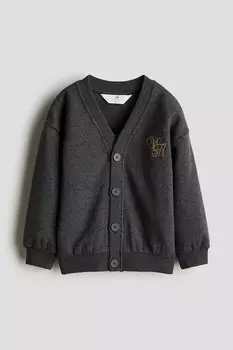 Спортивный кардиган с вышивкой H&M, серый