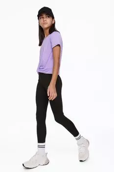 Спортивный комплект DryMove из 2 предметов H&amp;M, светло-фиолетовый/черный
