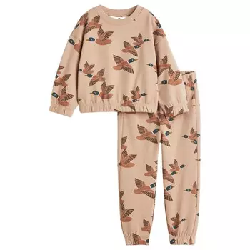 Спортивный комплект H&amp;M Cotton Sweatshirt Mallards, бежевый