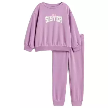Спортивный комплект H&amp;M Printed Sweatshirt Big Sister, 2 предмета, розовый