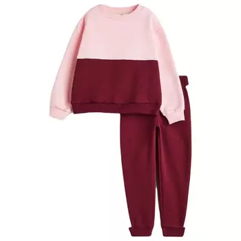 Спортивный комплект H&amp;M Sweatshirt, 2 предмета, темно-красный/светло-розовый