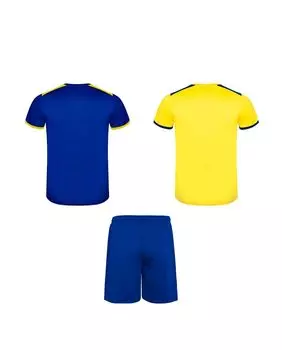 Спортивный комплект с короткими рукавами и широкой контрастной окантовкой ROLY, горчичный