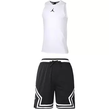 Спортивный комплект спортивной одежды Sport Dri-FIT Casual для мужчин, белый жилет + черные шорты Jordan, белый