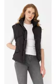 Спортивный короткий жилет-пуховик черный Olcay