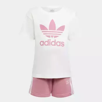 Спортивный костюм Adidas Originals "SHORT TEE SET" (2 шт.), цвет Rose Tone / White