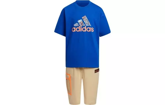 Спортивный костюм Adidas, синий/бежевый