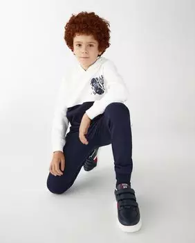 Спортивный костюм бело-темно-синего цвета с капюшоном для мальчика El Corte Ingls, темно-синий