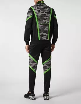 Спортивный костюм для бега: топ/брюки Neon Amazon Edition (камуфляж) Plein Sport, цвет Black+Green Fluo