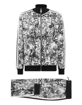 Спортивный костюм для бега: верх/брюки с татуировкой PHILIPP PLEIN, черный