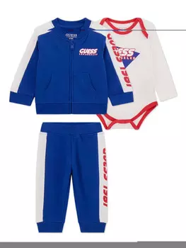 Спортивный костюм для детей с полосками по бокам guess kids, синий