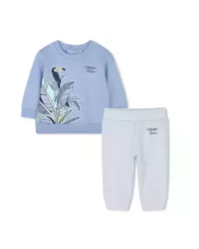 Спортивный костюм для мальчика в блоке с рисунком спереди Kenzo Kids, голубой