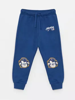 Спортивный костюм для маленьких мальчиков с принтом ностальгических обезьян и эластичной резинкой на талии LCW baby, индиго темно-синий