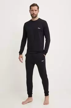 Спортивный костюм для отдыха из хлопка Fila, черный