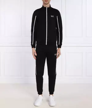 Спортивный костюм Ea7 Regular Fit, черный / белый