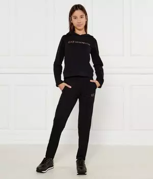 Спортивный костюм Ea7 Regular Fit, черный / золотой