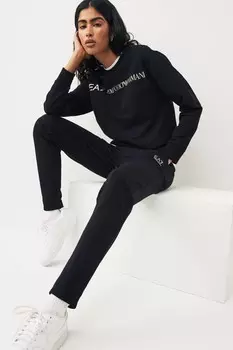 Спортивный костюм Emporio armani maxi logo crew Ea7, черный
