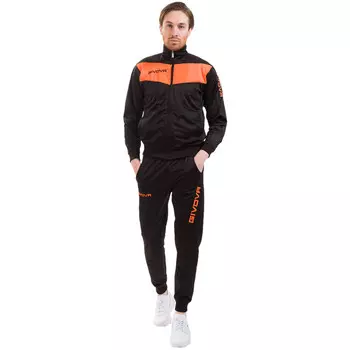 Спортивный костюм Givova Tuta Visa черный/неоново-оранжевый