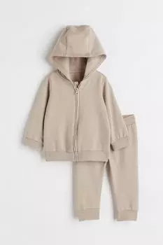 Спортивный костюм из 2 предметов H&amp;M, серо-коричневый