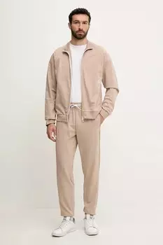 Спортивный костюм из хлопка Ea7 Emporio Armani, бежевый