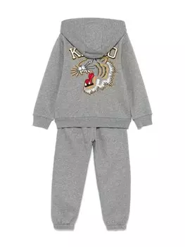 Спортивный костюм Kenzo Kids с тигровым мотивом, серый