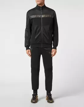Спортивный костюм: куртка на молнии + спортивные штаны. Plein Sport, цвет Black / Gold