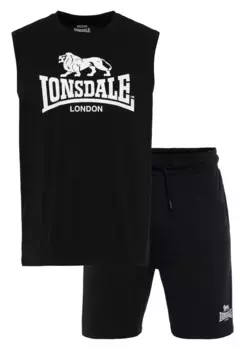 Спортивный костюм Lonsdale "ALLANTON" (комплект, 2 шт.), комплект майка и шорты, черно-белый