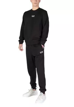 Спортивный костюм мужской EA7 на молнии с капюшоном, черный