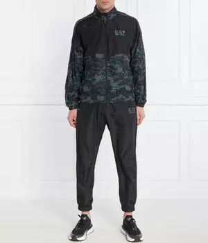 Спортивный костюм мужской Ea7 с камуфляжным принтом, черный