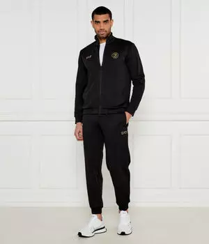 Спортивный костюм мужской Ea7 с логотипами, черный