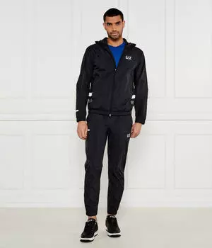 Спортивный костюм мужской Ea7 с логотипами, черный