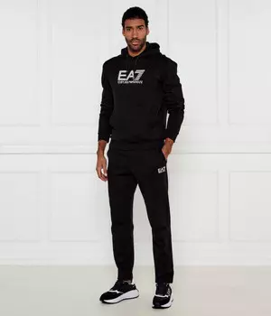 Спортивный костюм мужской Ea7 с логотипами, черный