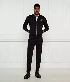 Спортивный костюм мужской Ea7 с толстовкой на молнии, черный