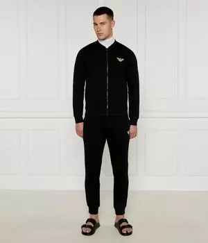 Спортивный костюм мужской Emporio Armani с добавлением хлопка, черный